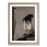 Big Box Art Edmund C. Tarbell Preparing for The Matinee Framed Wall Art Picture Print Ready to Hang, Oak A2 (62 x 45 cm)