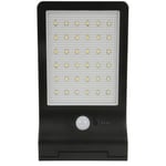 LED solcelle lampe m/sensor - 2W - Sort