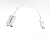 Cable usb femelle micro usb OTG Samsung Galaxy tab 3 T3100 T3110 P5200 blanc