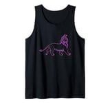 Disney The Lion King Epic Simba Neon Outline Big Chest Logo Tank Top