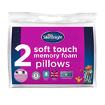 Memory Foam Pillow 2 Pack Bounce Hotel Quality Filled Hollowfiber