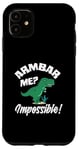 Coque pour iPhone 11 Armbar Me? Impossible! Dinosaure Amusant