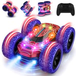 Mermoe Voiture Télécommandée Enfant, Jouet Voiture Cascadeuse Radiocommandé Tout Terrain Rotation à 360° avec Lumière, Drift Car Camion Buggy Téléguidée, Jeu Extérieur Cadeau Noël Garçons Filles Ados