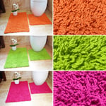 Fuschia Tumble Twist 100% Cotton Toilet Bathroom Piece Pedestal Bath Mat Set