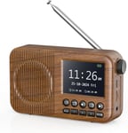 Radio Dab Plus, Poste Radio avec écran LCD 2.4, Radio FM Portable Rechargeable avec Bluetooth, 60 Stations Préférées, Connexion MicroSD/TF/AUX, Réveil Double, Minuterie de Veille