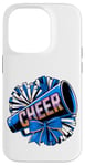 Coque pour iPhone 14 Pro Mégaphone Bleu et Pompons de l'Équipe de Cheerleading