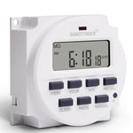 Controleur électrique de minuterie numérique LCD 12V DC/AC 1.6 pouces interrupteur de temps Programmable de 7 jours relais intégré répertorié UL