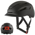 Casque de Vélo Adulte Casque de Cyclisme avec Lumière USB Rechargeable pour Banlieue Urbaine Casque de vélo de Route de Montagne Léger Réglable pour Hommes Femmes (M)