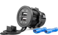 Amio Vattentät Laddare Med 2X Usb-Uttag 12V 24V Mod-03 Amio-02853