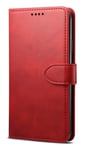 NOKOER Leather Case for Realme 7 Pro, Flip Cowhide PU Leather Wallet Cover, Card Holder Leather Protective Phone Case for Realme 7 Pro - Red