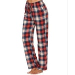 Mjuk Flanell Rutig Pyjamasbyxa för Män Dark Red XXL