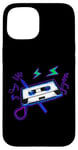 Coque pour iPhone 15 Cassette Tape Pencil années 80 rétro vintage musique rétro