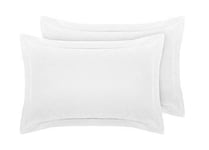 Indus Textiles 100% Egyptian Cotton - 400 Thread Count - White - Pair of Kingsize Oxford Pillowcases