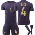 UEFA Euro 2024 England Away Kids Fotbollströja Nr 4 RICE 28