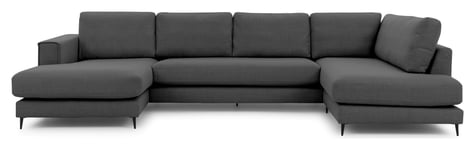 UNO Bernadotte U-sofa, open end høyre, Antracit