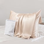 PROMEED 23mm Silk Pillow Case with Zipper, 100% Mulberry Silk Pillowcases Standard Size for Hair and Skin, 3rd Gen Grade 6A+ Cooling Pillow Case