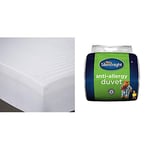 Silentnight Anti Allergy Mattress Protector Plus, White, Single with Silentnight Anti-Allergy 10.5 Tog Duvet, Single