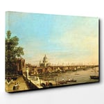 Big Box Art Giovanni Canaletto The Thames, Somerset House Canvas Wall Art Print Ready to Hang Picture, 30 x 20 Inch (76 x 50 cm), Multi-Coloured