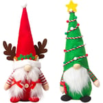 2-pack Alla hjärtans dag Tomte Plysch Dekorationer, Herr och Fru Jul Semester Skandinavisk Tomte Nordisk Stil Ornament Hem Kontor, Vit