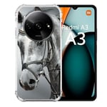 Cokitec Coque Renforcée pour Xiaomi Redmi A3 Animal Cheval Blanc