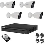 Dahua - kit de vidéosurveillance 4 caméras infrarouge 2 mpx ip cloud hd 2 tb