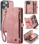 CaseMe Multi-slot Plånboksfodral iPhone 16 Pro Rosa