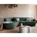 Bestmobilier - Siena - canapé d'angle gauche - 5 places - en tissu - vert