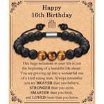 TEVOP 16th Birthday Gifts Boys, Tiger Eye Stone Bracelet 16 Year Old Gifts for Boys Son Brother Grandson Friend, Perfect 16th Birthday Gift Ideas