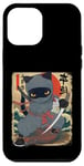 Coque pour iPhone 12 Pro Max Chat ninja japonais, chat noir kawaii ninja