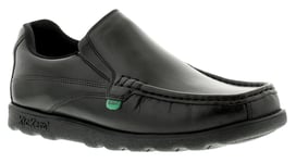 Kickers Mens Fragma Slip Shoe in Black Leather - Size 10 (UK Shoe)