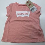 Levi’s Baby Girl Batwing Logo A-Line Short Sleeve T-shirt, Size 12 Month, Pink