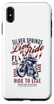 iPhone XS Max Silver Spring Florida Motorcycle Skull Rider Vintage Design Case