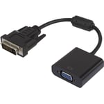 Renkforce - RF-3301134 dvi / vga Adaptateur [1x dvi mâle 24+1 pôles - 1x vga femelle] noir avec noyau en ferrite, contact - noir