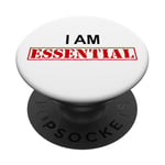 I Am Essential Worker Im Essential Employee I'm Essential AF PopSockets PopGrip Adhésif