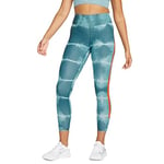 Nike One Luxe Dri Fit Mr AOP Leggings Ash Green/Rush Orange/Clear S