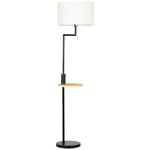 Golvlampa, Golvlampa Med Hylla, 40 W Golvlampa Med Usb-Port, Golvlampa, Stål, Kräm, Ø40 X 168 Cm, Exkl. Glödlampa