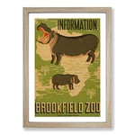 Big Box Art Vintage WPA Poster Brookfield Zoo (2) Framed Wall Art Picture Print Ready to Hang, Oak A2 (62 x 45 cm)