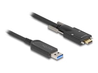 Delock - Usb-Kabel - Usb-Type A (Hann) Til 24 Pin Usb-C (Hann) Skrubar - Usb 2.0 - 5 M - Active Optical Cable (Aoc), Usb 3.2 Gen 2 (Up To 10 Gbps) - Svart