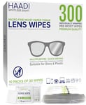 Lot de 300 lingettes nettoyantes pour lunettes emballées individuellement - Convient pour les objectifs de lunettes, appareils photo, jumelles, miroirs, écrans, appareils optiques et électroniques