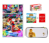 NINTENDO Switch Lite: Isabelle Alhoa Edition, Animal Crossing: New Horizons, Mario Kart 8 Deluxe, Princess Zelda Case & 12 Month Membership Bundle, Pink