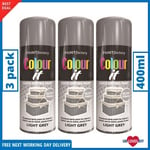 3 x 400ML LIGHT GREY COLOUR IT CAN GLOSS FINISH METAL WOOD PLASTIC SPRAY PAINT