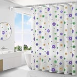 mumbi Shower Curtain Shower Curtains 180 x 200 cm Bath Curtain Replacement Curtain Colourful Flowers 180 x 200 cm