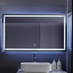 Helloshop26 - Miroir de salle de bain led tactile mural 3 en 1 éclairage blanc froid chaud neutre anti buée miroir lumineux cosmétique de maquillage