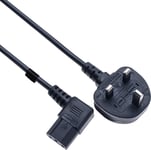 3m UK Angled Long 3 Pin Power Cable Lead for Sharp LCD TV