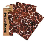 Décopatch C209O - Une pochette de 3 feuilles de papier imprimé 30x40 cm, Girafe