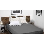 HOME LINGE PASSION, Dark Grey Fitted Sheet 90 x 190 cm + 30 cm 100% Cotton 57 Thread Count (Label Oeko-TEX Label)