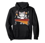 Marimbist Musician Vibraphonist Kitten Pet Cat Marimba Pullover Hoodie