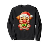 Funny Gingerbread Man Pig Christmas Womens Mens Kids Sweatshirt