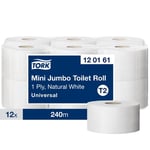 Tork Toalettpapper Universal Mini Jumbo T2 1-lagers natur