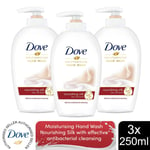 3pk of 250ml Dove Fine Silk Caring Hand Wash for Moisturised and Protected Hands